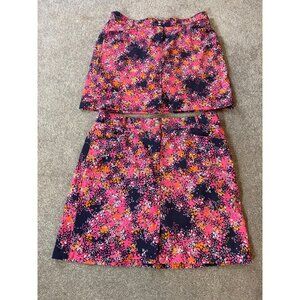 2 pc GGblue Luxe Sport Womens Floral Print Skort Skirt Size 8 Polyester/Spandex
